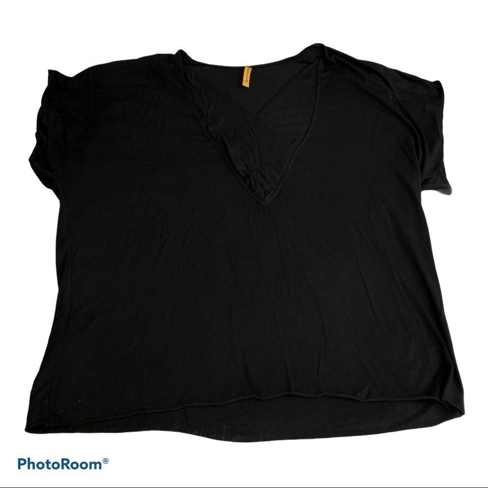 RACHEL PALLY Wrap Neckline Short Sleeve Top Sz S